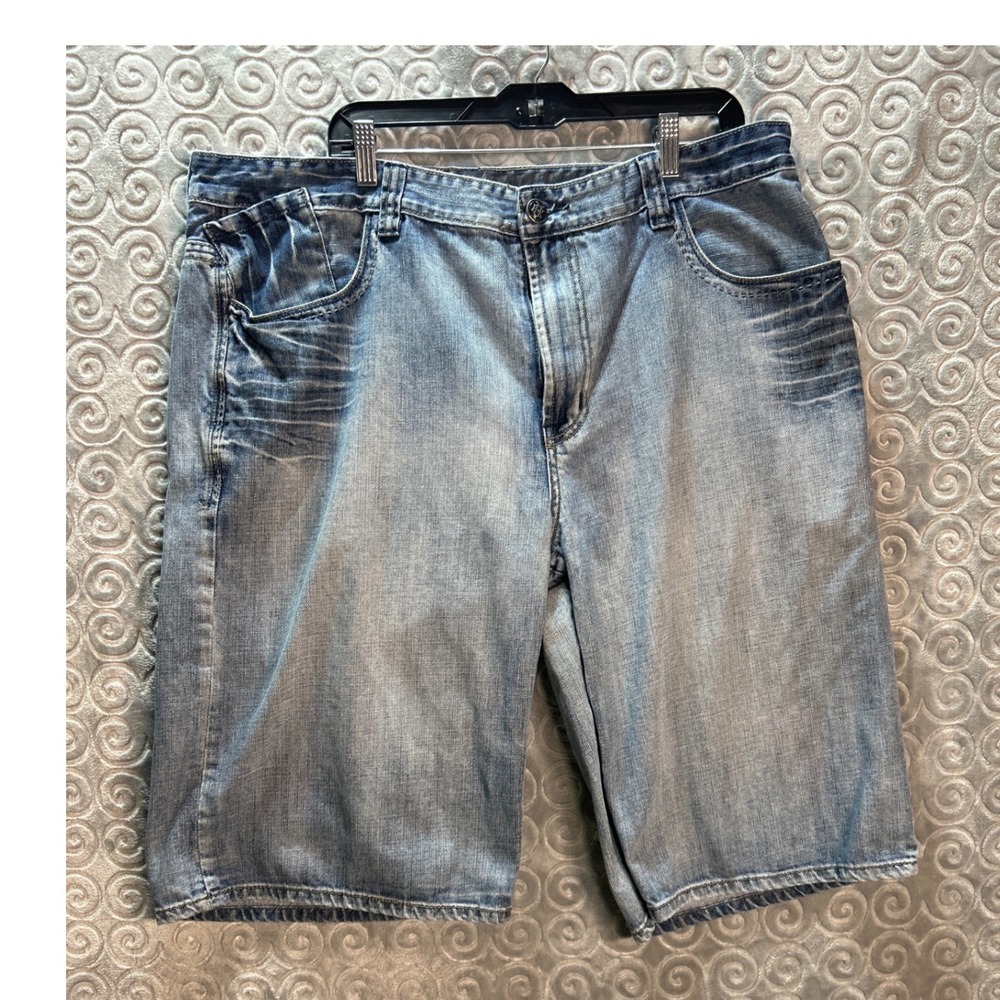 VTG Ecko Mens Denim Shorts Size 40‎ Blue Distressed Casual